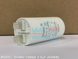 Tụ điện Dianz CBB60 2.5uF, 450VAC Giắc cắm  