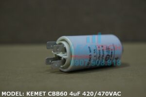 Tụ điện KEMET CBB60 4uF, 420-470VAC Giắc cắm có ốc bắt  