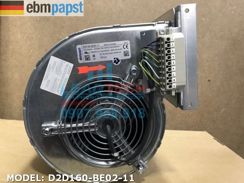 Quạt hút EBMPAPST D2D160-BE02-11, 230-400VAC, 160mm  