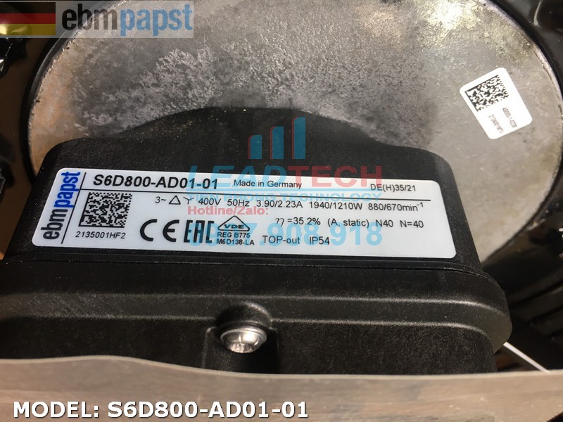 Quạt hút EBMPAPST S6D800-AD01-01, 400VAC, 800mm  