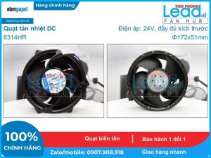 Quạt hút EBMPAPST DV6224, 24VDC, 172x51mm  