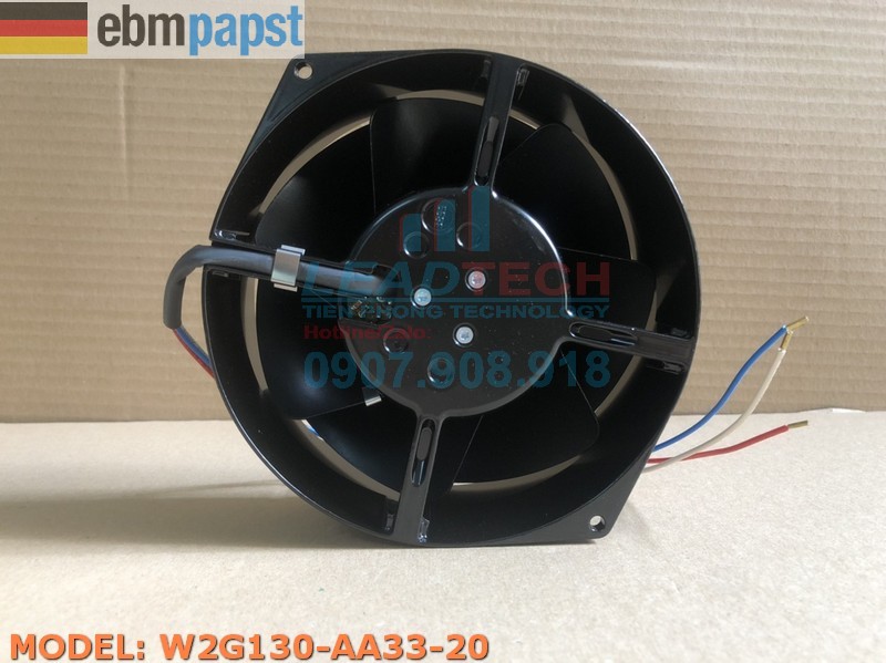 Quạt hút EBMPAPST W2G130-AA33-20, 24VDC, 172x150x55mm