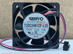 Quạt hút NIDEC TUDC24N7CF-L20, 24VDC, 60x60x25mm  