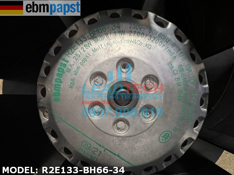 Quạt hút EBMPAPST R2E133-BH66-34, 230VAC, 133mm  