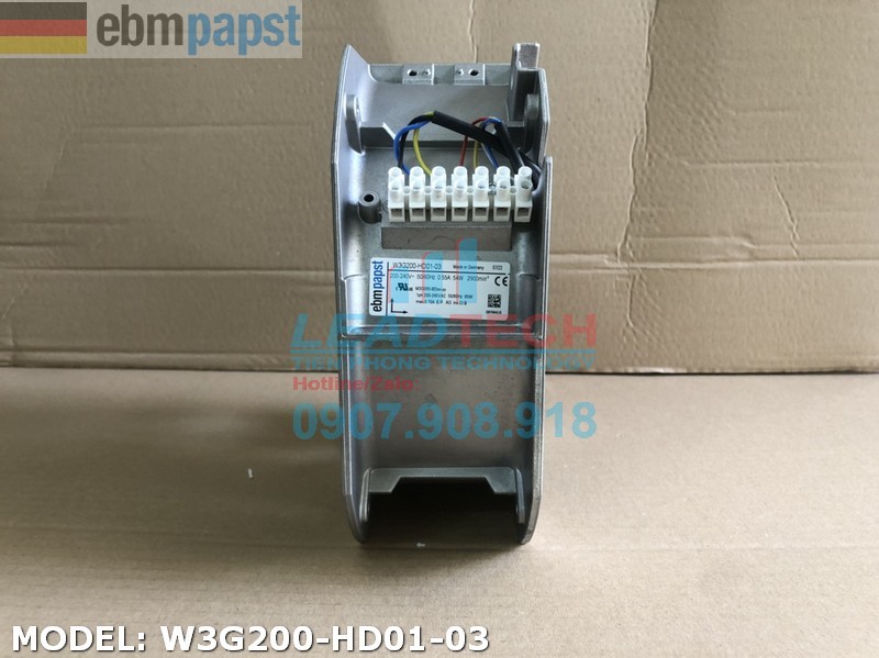 Quạt hút EBMPAPST W3G200-HD01-03, 200-240VAC, 225x225x80mm