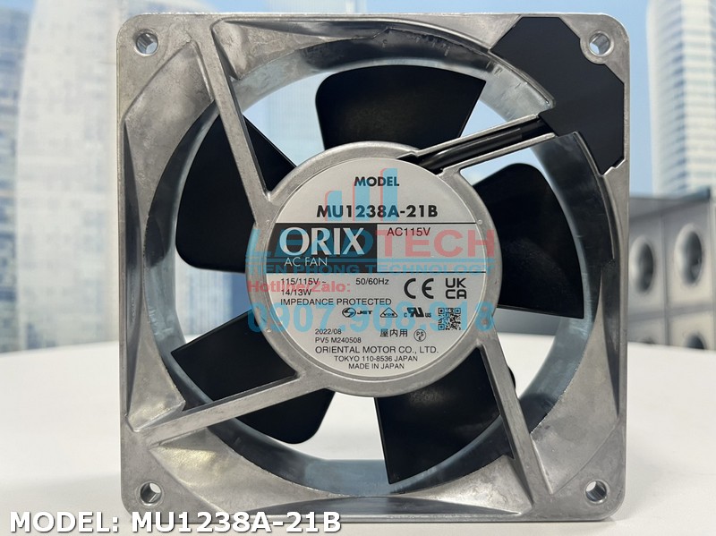 Quạt hút ORIX MU1238A-21B, 115VAC, 120x120x38mm  