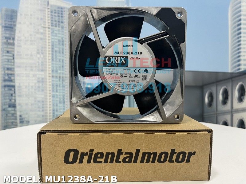 Quạt hút ORIX MU1238A-21B, 115VAC, 120x120x38mm  