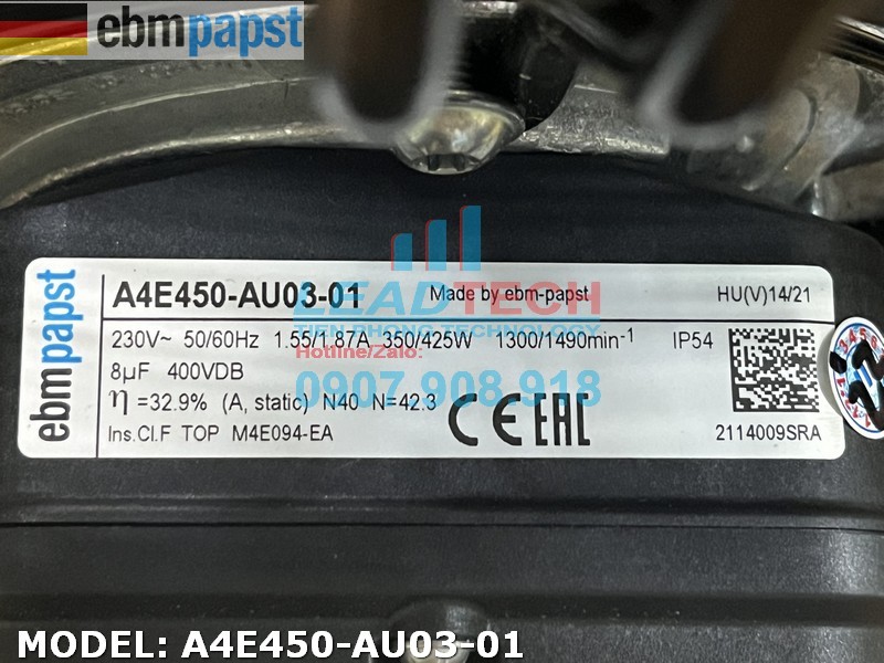 Quạt hút EBMPAPST A4E450-AU03-01/S4E450-AU03-01, 230VAC, 450mm  