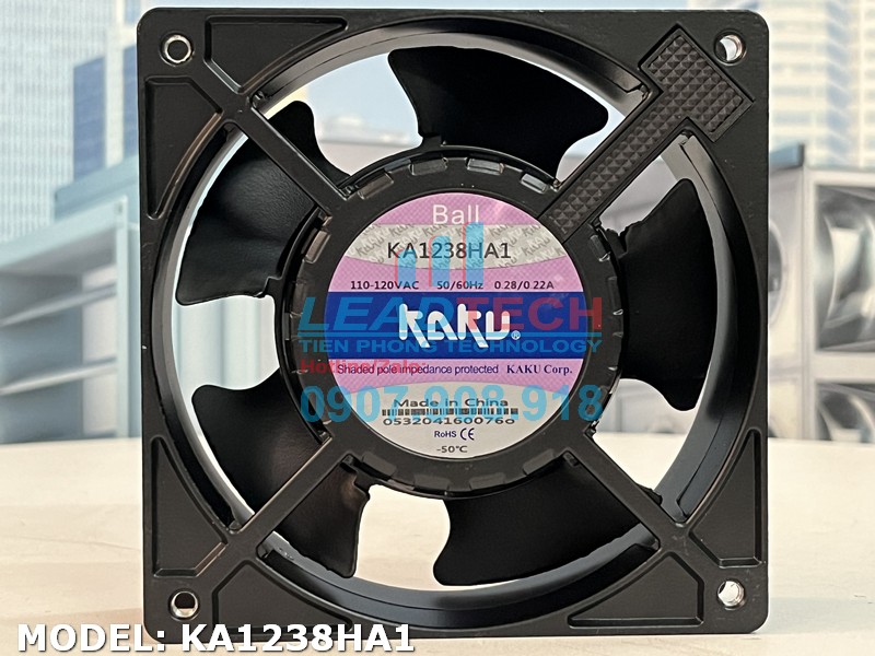 Quạt hút KAKU KA1238HA1, 110-120VAC, 120x120x38mm  