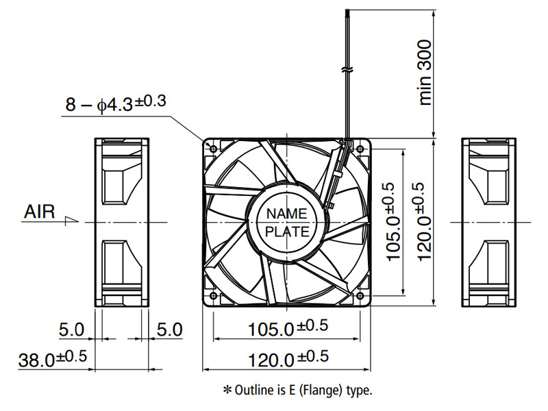 Quạt hút NMB 12038VA-24Q-FA, 24VDC, 120x120x38mm  