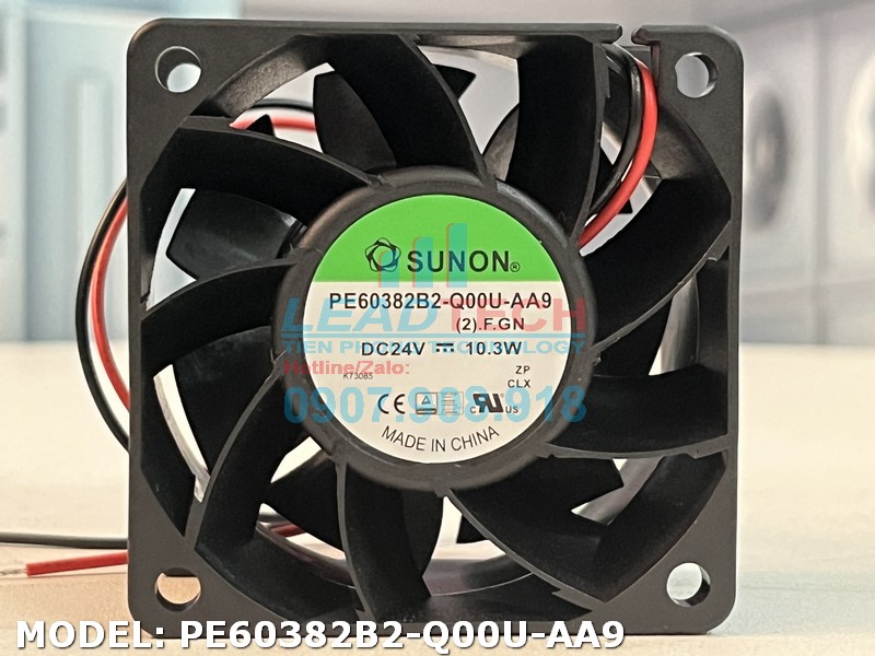 Quạt hút SUNON PE60382B2-Q00U-AA9, 24VDC, 60x60x38mm  