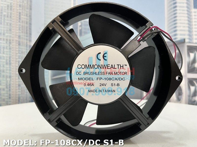 Quạt hút COMMONWEALTH FP-108CX/DC S1-B, 24VDC, 162x150x38mm  