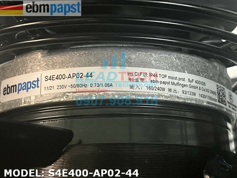 Quạt hút EBMPAPST S4E400-AP02-44, 230VAC, 400mm  