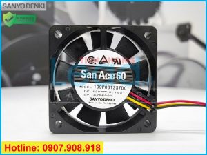 Quạt hút SANYO DENKI 9A0612D4D031, 12VDC, 60x60x25mm  