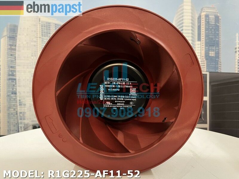 Quạt hút EBMPAPST R1G225-AF11-52, 48VDC, 225mm  