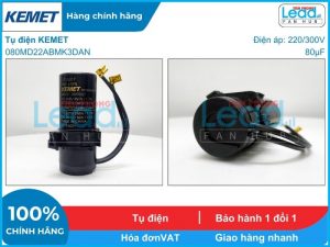 Tụ điện KEMET 080MD22ABMK0DAN 80uF, 220/300VAC  