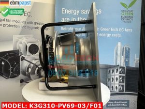 Quạt ly tâm EC EBMPAPST K3G310-PV69-03, 3 Pha, 380~480VAC, 1900Pa, 6950m³/h  