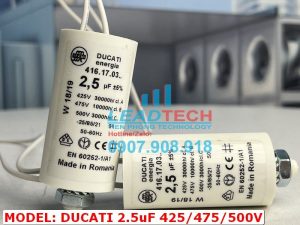 Tụ điện CBB60 2.5uF, 500VAC Dây cắm  