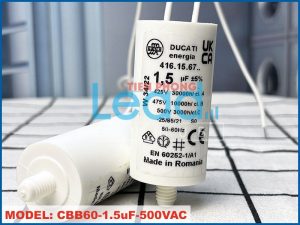 Tụ điện Dianz CBB60 1.5uF, 450VAC Giắc cắm có ốc bắt  