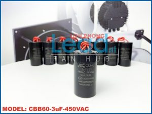 Tụ điện Dianz CBB60 3uF, 500VAC Dây cắm có ốc bắt  