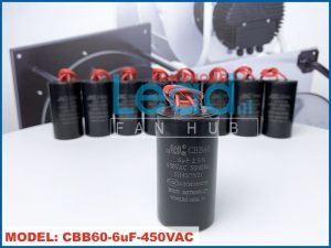 Tụ điện Dianz CBB60 6uF, 450VAC Giắc cắm có ốc bắt  