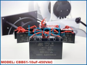 Tụ điện BM CBB61 10uF, 450VAC Dây cắm  