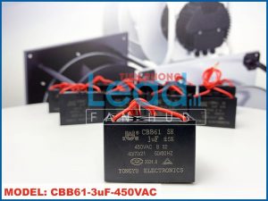 Tụ điện CBB61 3uF, 500VAC, giắc cắm  