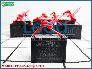 Tụ điện BM CBB61 2.5uF, 450VAC Giắc cắm  