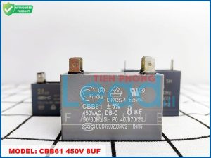 Tụ điện ESOLAR CBB61 8uF-U, 400VAC Dây cắm  