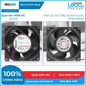 Quạt hút NIDEC V92E24BS1A7-51, 24VDC, 92x92x38mm  