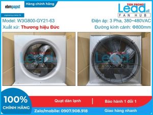 Quạt ZIEHL-ABEGG FN080-SDA.6N.V7P5, 400VAC, 800mm  