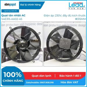 Quạt hướng trục AC EBMPAPST S4D315-AC34-15, 230/400VAC, 315mm  