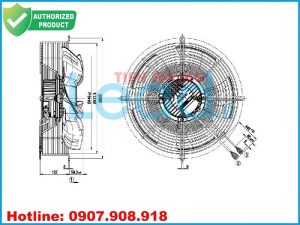 Quạt hướng trục EC EBMPAPST S3G450-ZR75-01, 400VAC, 450mm  