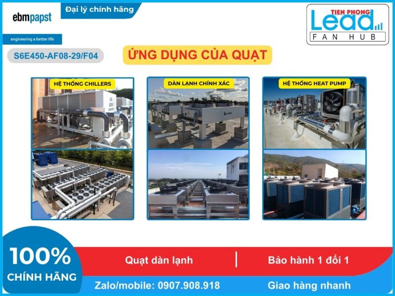 Quạt hướng trục EBMPAPST S6E450-AF08-29/F04, 230VAC, 450mm Quạt hướng trục EBMPAPST S6E450-AF08-29/F04, 230VAC, 450mm