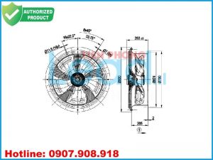 Quạt hút EBMPAPST S6D630-AM01-01, 400VAC, 630mm  