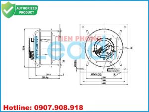 Quạt hút EBMPAPST K3G280-RR03-H2, 230VAC, 280mm  
