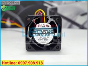 Quạt biến tần SANYO DENKI 9PF0424H304(A90L-0001-0580#B), 24VDC, 40x40x28mm  
